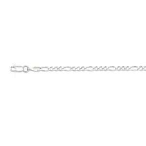    14K White Gold Classic Figaro Chain   2.60mm   20 inch Jewelry