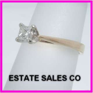 Ladies 10kyg Princess Cut Diamond Solitaire Engagement Ring .20 Carats