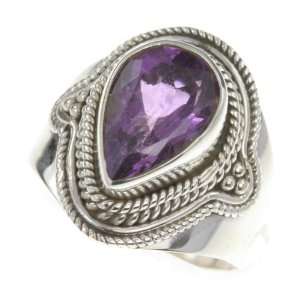    925 Sterling Silver NATURAL AMETHYST Ring, Size 8.5, 6.62g Jewelry