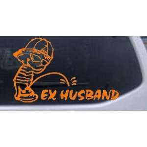 Pee on Ex Husband Funny Car Window Wall Laptop Decal Sticker    Orange 