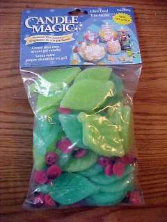 LOT OF 3 BAGS SCENTED CANDLE WAX ACCENTS LEAVES BUGS  