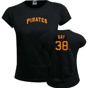 Jason Bay Majestic Name and Number Cap Sleeve Pittsburgh Pirates Women 