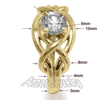 14k Solid Yellow Gold Natural White Sapphire Ring Sizes 4 to 9.5 