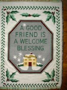 Friend Blessing TAPESTRY Fabric Pillow Panel Chrismas  