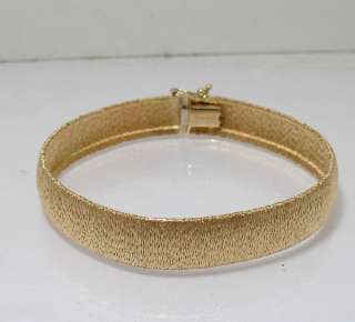 Flexible Mesh Bracelet 14K Yellow Gold ITALY 13.20gr  