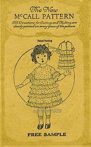 Antique 1922 Doll Clothes Pattern for 16 Dolls  