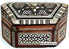 Mother of Pearl Egyptian Inlaid Handcrafted Jewelry Box Red Velvet 