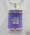 Lucky purple jade pendant necklace blessing to