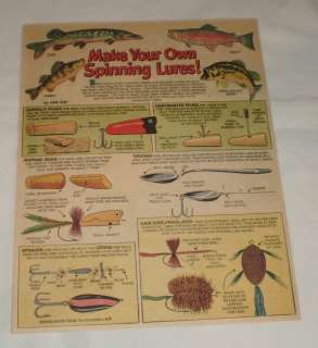 1959 fishing cartoon page~ MAKE YOUR OWN SPINNING LURES  