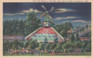   MILL, IDORA PARK AT NIGHT,YOUNGSTOWN   LINEN UNUSED (120075)  