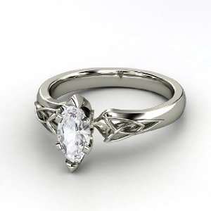  Fiona Marquise Ring, Marquise White Sapphire Sterling 