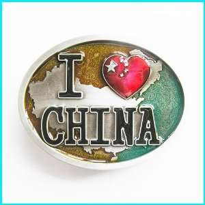  Chinese Ellipse I Love China Belt Buckle CH 002E 