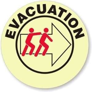  Evacuation GlowSmart Vinyl Sticker, 2 x 2 Office 