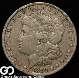 1878 CC Morgan Silver Dollar FINE Details Rim Bumps  