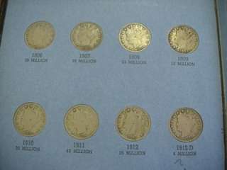 1883 1912 LIBERTY V NICKEL SET ONLY MISSING 3 COINS *1885, 1886, 1912 