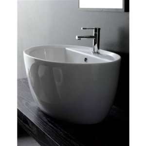   .8056 R Matty Ovale R Above Counter Bathroom Sink in White Art.8056 R