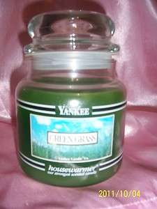 YANKEE CANDLE GREEN GRASS 14.5 OZ JAR CANDLE. SUPER RARE ORIGINAL 