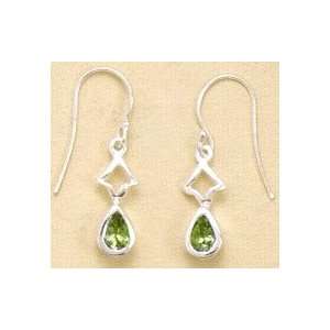   Polished Sterling Silver Earrings on French Wire   .825 in long