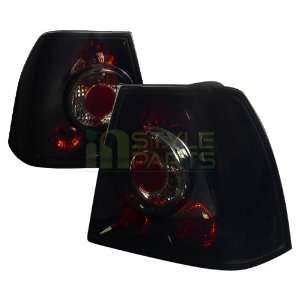 1999 2004 Volkswagen Jetta Euro Tail Lights Glossy Black Housing with 