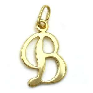  Pendant, Letter B, 8K Gold DE NO Jewelry