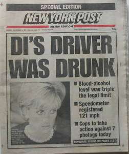 Newspaper New York Post September 2 1997 Princess Diana  