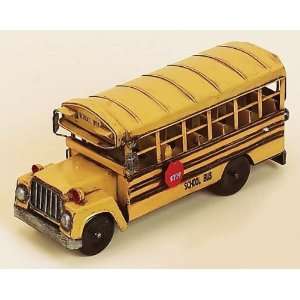  Benzara 91410 13 in. School Bus on Wheels   Yellow Toys 