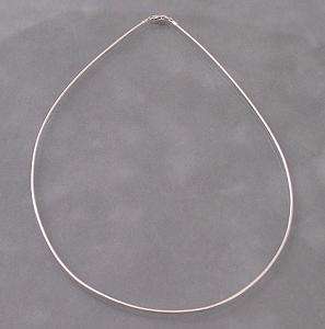 1mm Sterling Silver Simple Wire Necklace Choker 18  