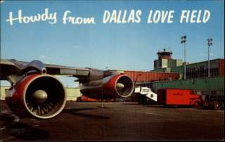 DALLAS TX Love Field Airport OLD AIRPLANES Old Postcard  