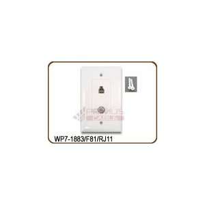  1 Port CAT3 Wall Plate With F81 & TV Jack, 4 Conductor 
