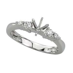  14K White Gold 1/5 ct. Diamond Semi Mount Engagement Ring 