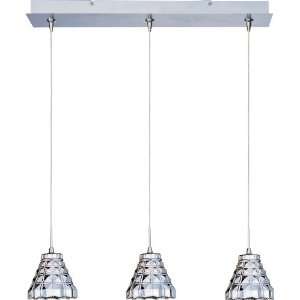 Minx Collection 3 Light 24.25 Satin Nickel Linear Pendant and Crystal 