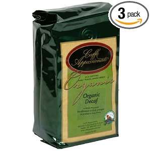 Caffe Appassionato Organic Shade Grown Decaf Blend Ground Coffee, 12 