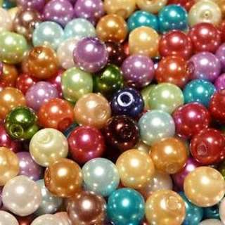 200pcs 4mm Mixed Jewelry Round Faux Glass Pearl charms Spacer loose 