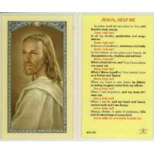  Jesus Help Me   Head of Christ Holy Card (800 095) (E24 