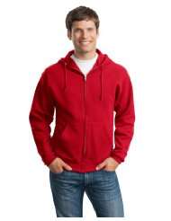 Jerzees Mens Big Front Pocket Full Zip Hooded Drawcord Sweatshirt 