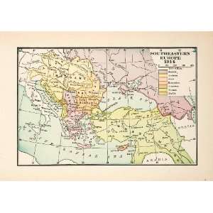  Map Southeastern Europe Pre First World War Ottoman Empire Hungary 