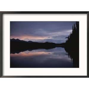  A beautiful twilight scene reflected in peaceful water 