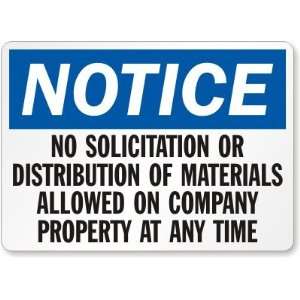  No Solicitation or Distribution of Materials Allowed on 