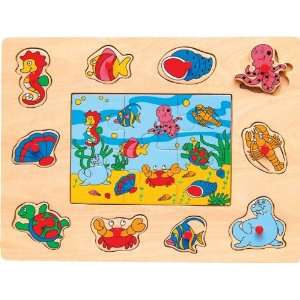  Puzzled Peg With A Jigsaw   Ocean Life Wooden Toys Toys & Games