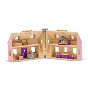   Fold & Go Dollhouse   Melissa & Dougs Wooden Dollhouse Toys & Games