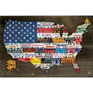 Aaron Foster 36W by 24H  Fifty State Flag CANVAS Edge #6 1 1/4 L 