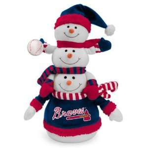  MLB Atlanta Braves Plush Towering Triple Snowman Christmas 