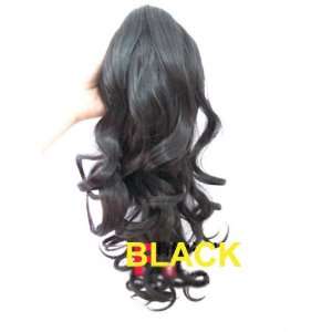 LOLI(TM)Long Wavy Curly Ponytail Pony Wig Hair Piece Extensions Black
