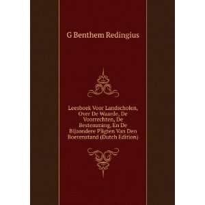   Van Den Boerenstand (Dutch Edition) G Benthem Redingius Books