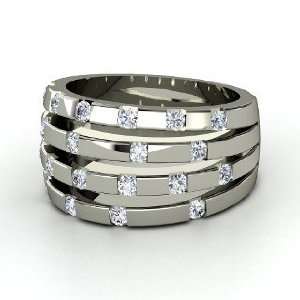  Abacus Ring, 14K White Gold Ring with Diamond Jewelry