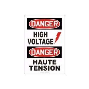   FRENCH DANGER HIGH VOLTAGE (W/GRAPHIC) Plastic Sign