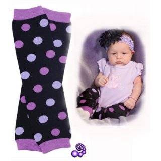   Gum Drop Purple & Black Polka Dots baby Leg Warmers Baby & Toddler