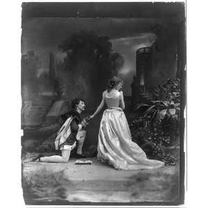 The Lover,c1897,man kneeling,woman 