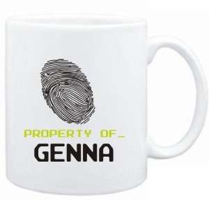  Mug White  Property of _ Genna   Fingerprint  Female 