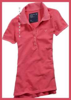 American Eagle Womens AE CLASSIC POLO Shirt BRIGHT PINK New FREE FAST 